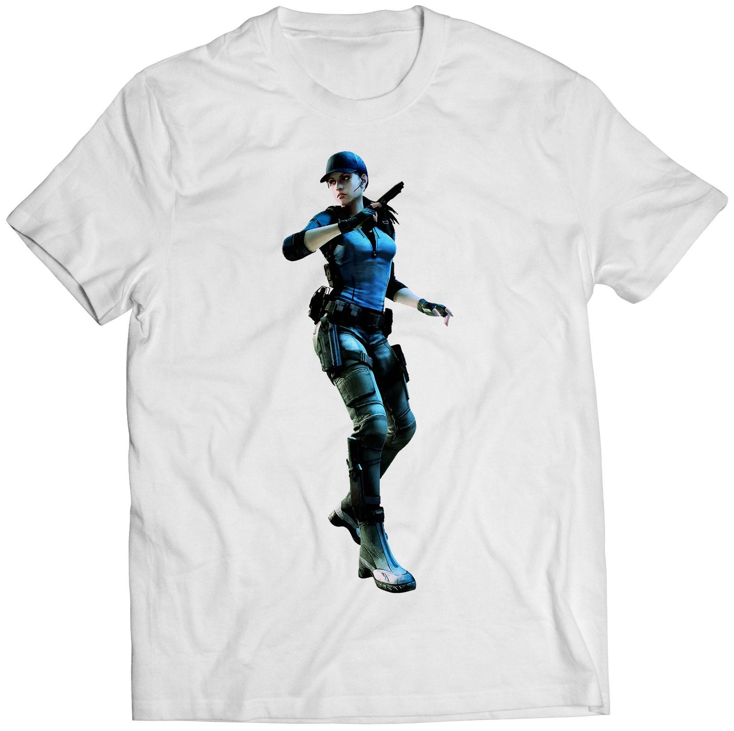 Jill Valentine BCAA Suit Redfield Residence Evil Biohazard 5 Gold Premium Unisex T-shirt (Vectorized Design)