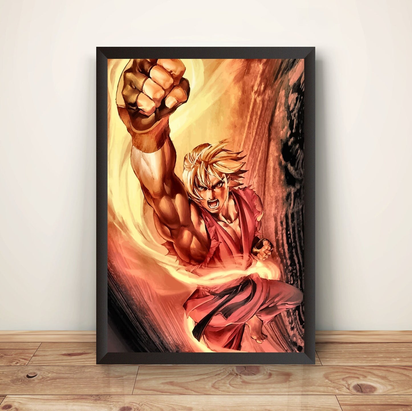 Ken Street Fighting Comic Premium Poster (Vectorized Design)