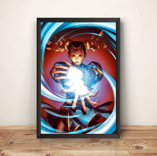 Chun Li Street Fighting Comic Premium Poster (Vectorized Design)