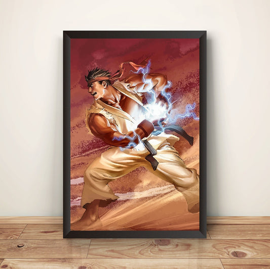 Ryu Street Fighting Comic Premium Poster (Vectorized Design)