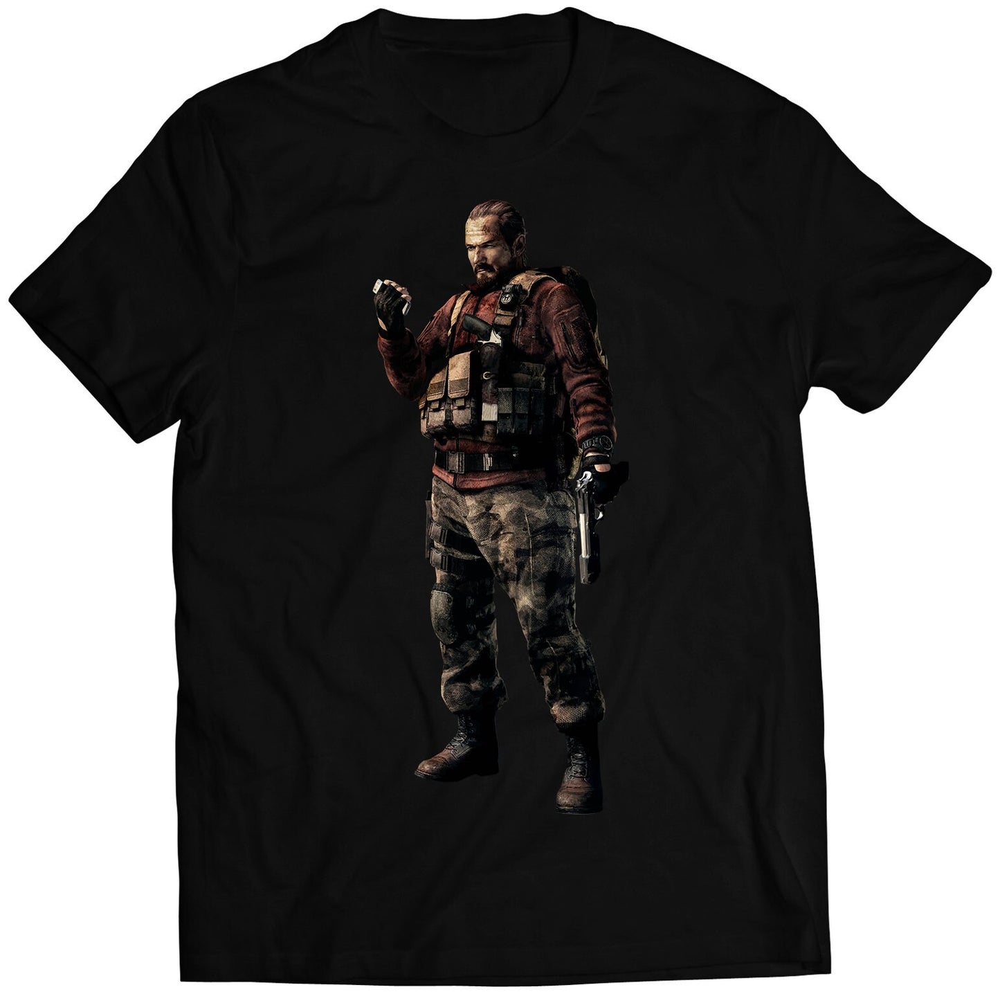 Barry Burton Biohazard Residence Evil 5 Premium Unisex T-shirt (Vectorized Design)