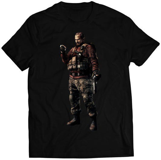 Barry Burton Biohazard Residence Evil 5 Premium Unisex T-shirt (Vectorized Design)