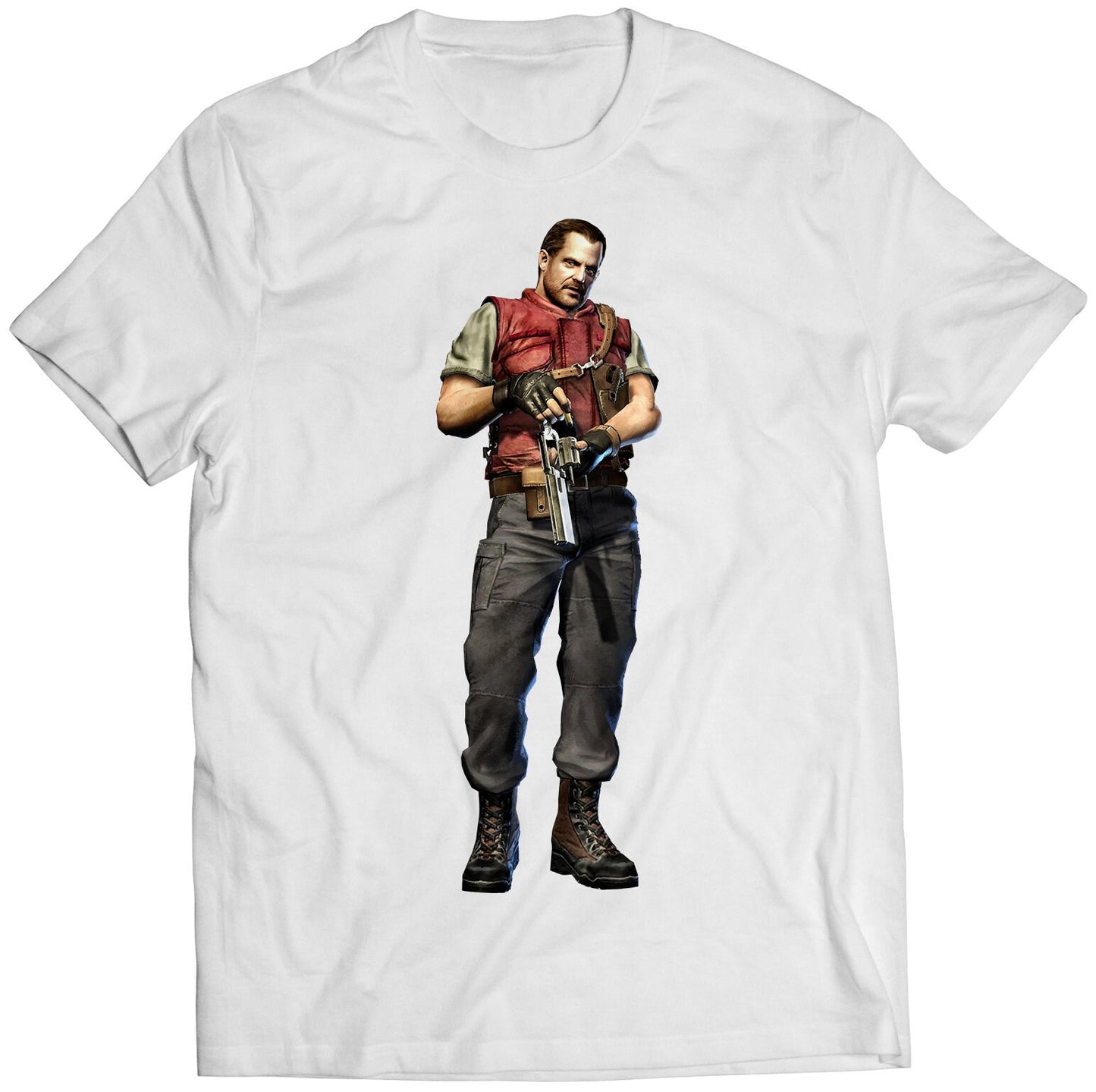 Barry Burton Biohazard Residence Evil Revelation 2 Premium Unisex T-shirt (Vectorized Design)