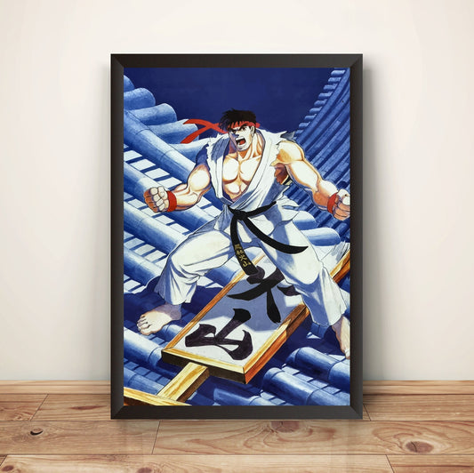 Ryu In Stage Street Fighting Premium Poster (Vectorized Design)