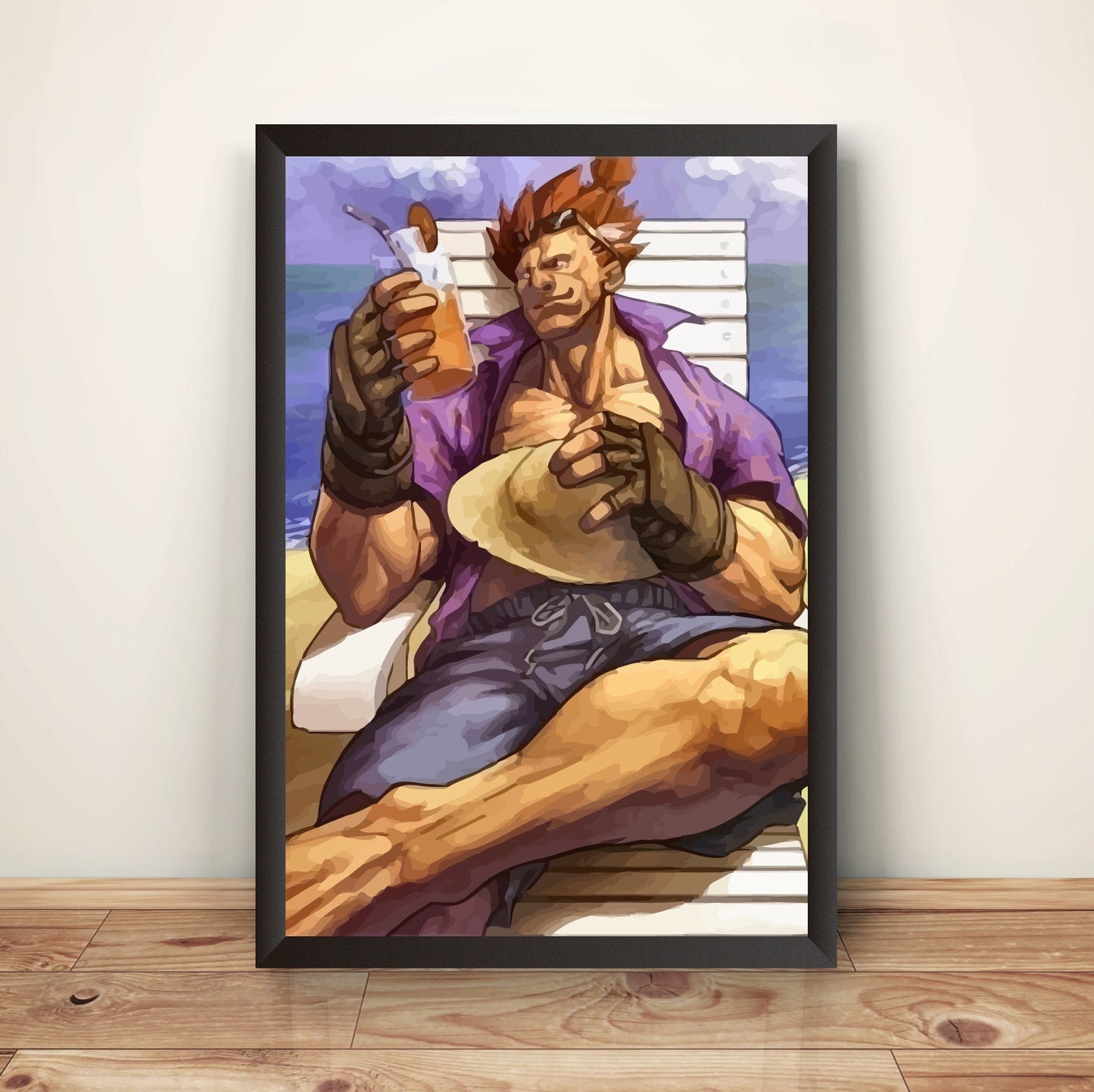 Akuma Gouki On Vacation Premium Poster (Vectorized Design)