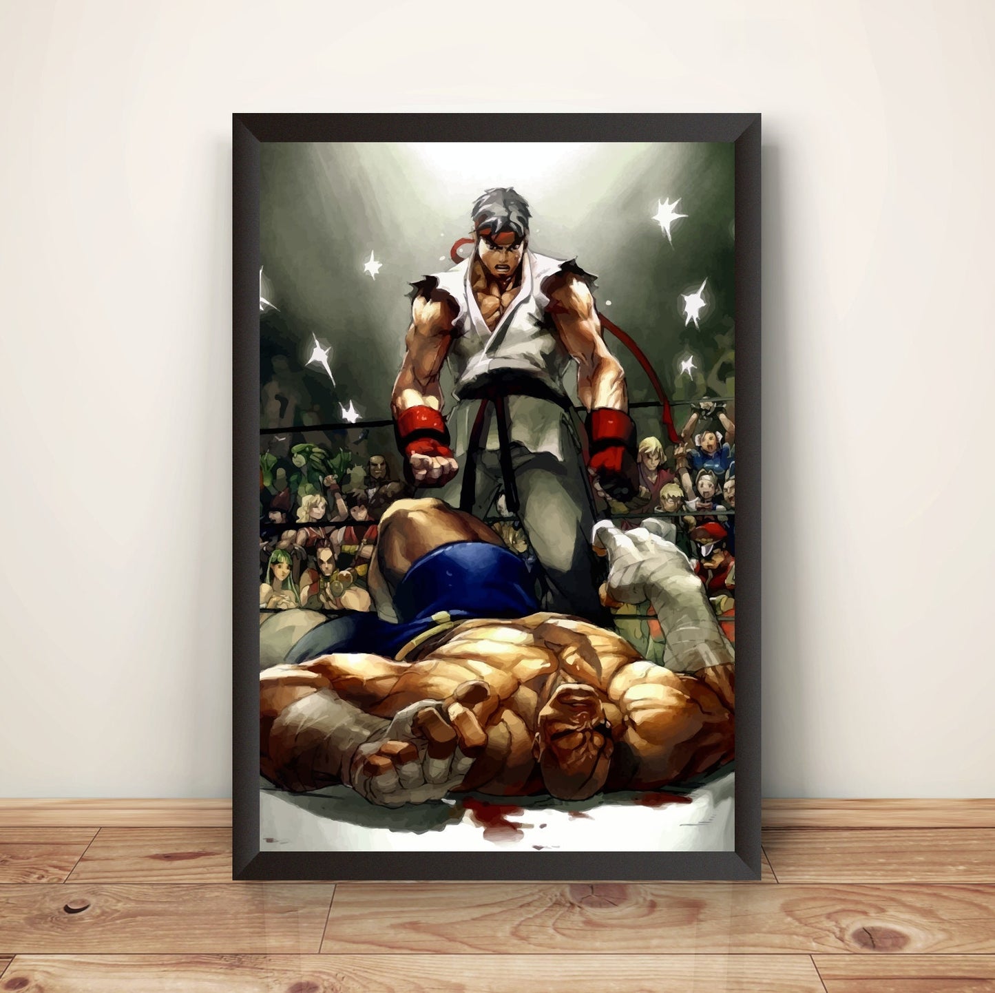 Sagat Defeated By Ryu Premium Poster (Vectorized Design)