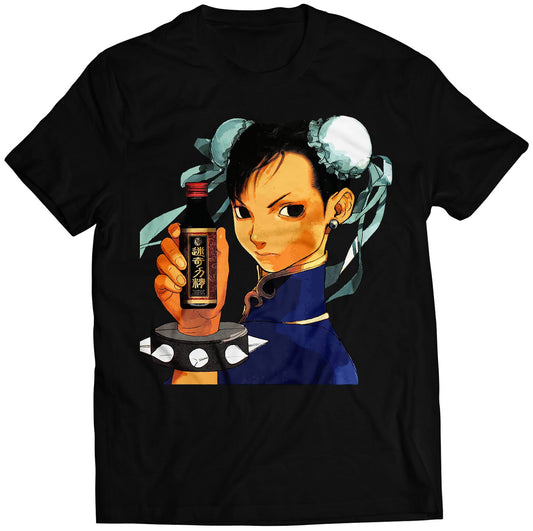 Chun Li Strongest Woman In The World Drink Premium Unisex T-shirt (Vectorized Design)