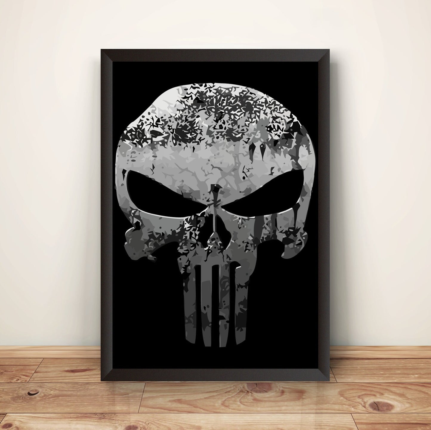 Punishment Distressed Skull Premium Poster (Vectorized Design)