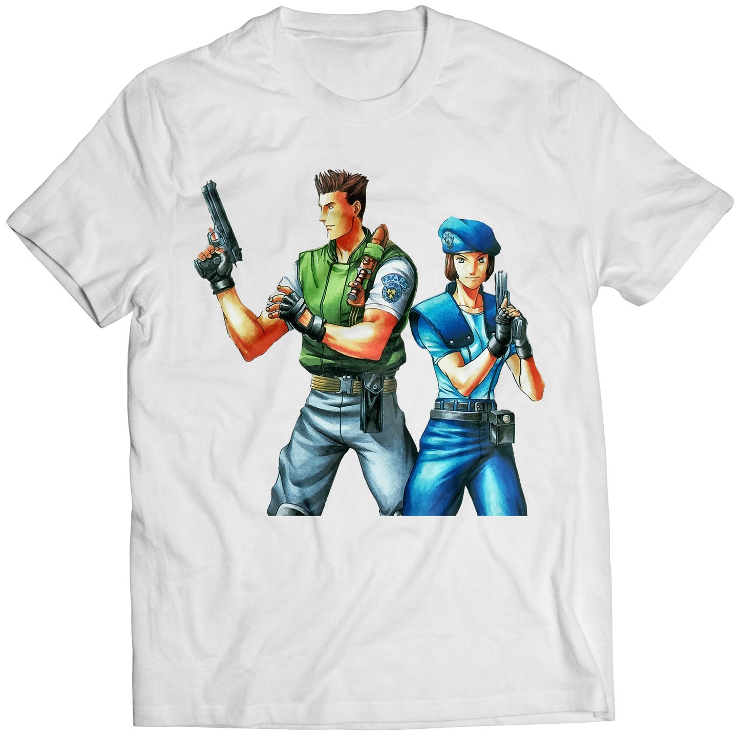 Rare Biohazard Jill & Chris Residence Evil Premium Unisex T-shirt (Vectorized Design)