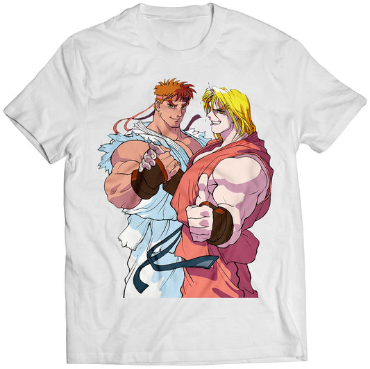 Ryu Ken Handshake Thumbs Up Premium Unisex T-shirt (Vectorized Design)