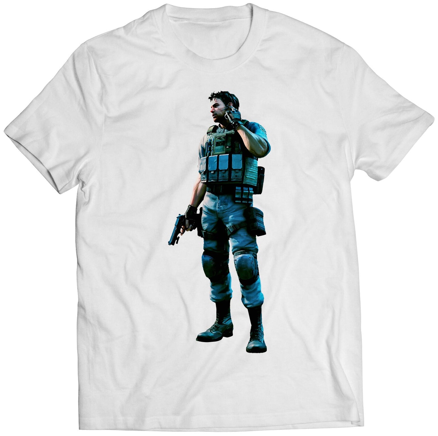 Chris Redfield Residence Evil Biohazard 5 Gold Premium Unisex T-shirt (Vectorized Design)