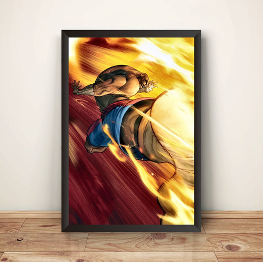 Sagat Street Fighting Comic Premium Poster (Vectorized Design)