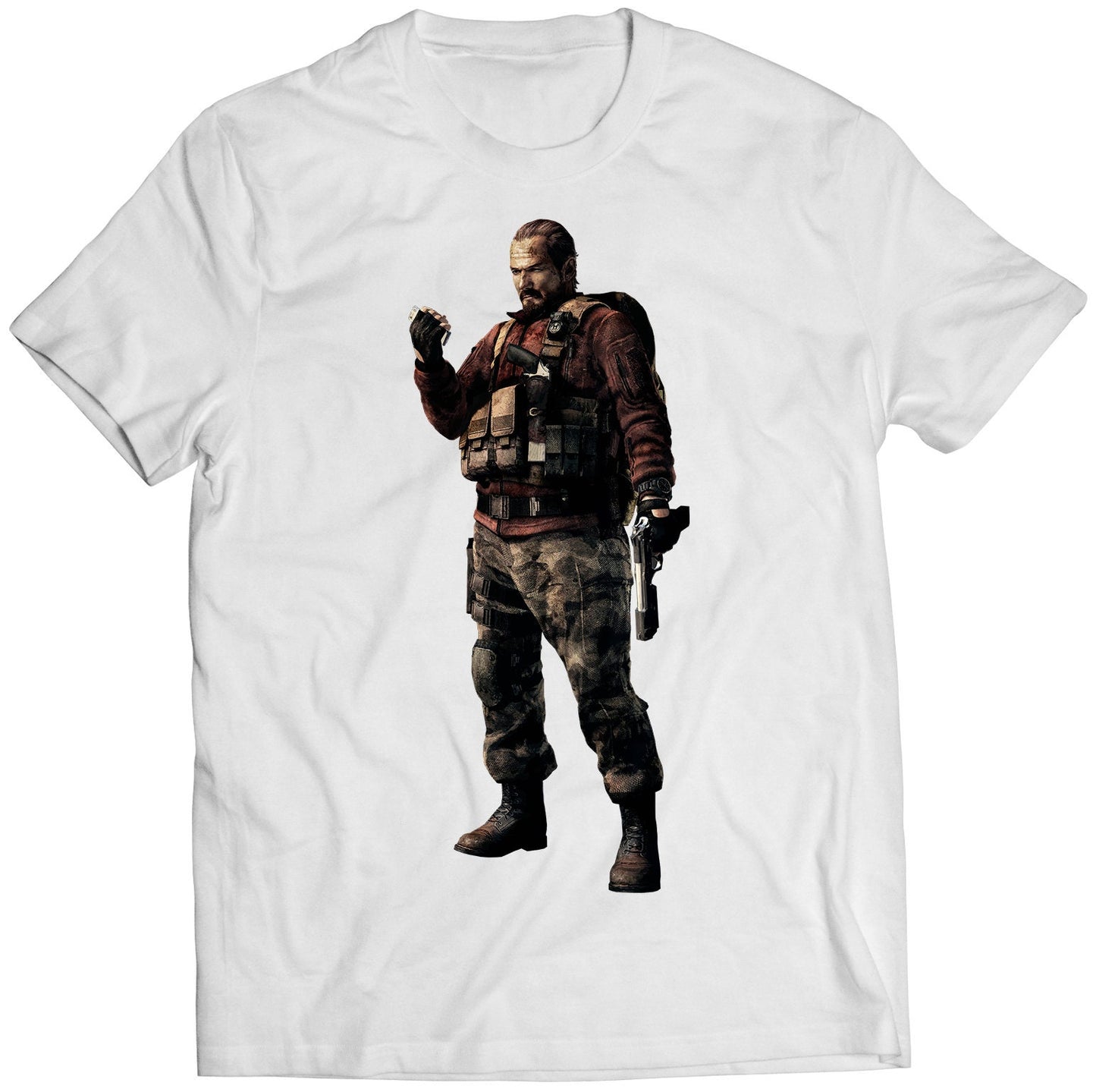 Barry Burton Biohazard Residence Evil 5 Premium Unisex T-shirt (Vectorized Design)