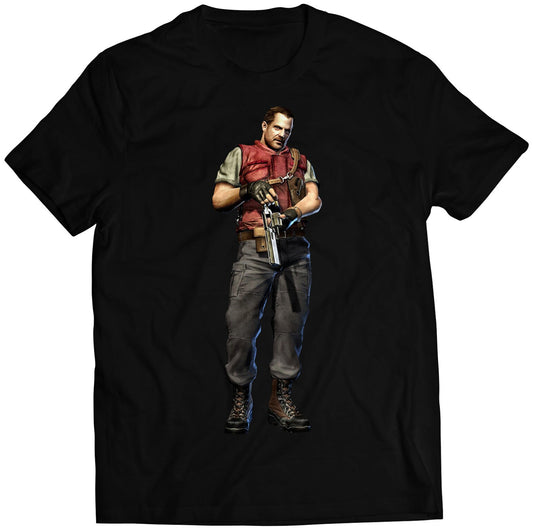 Barry Burton Biohazard Residence Evil Revelation 2 Premium Unisex T-shirt (Vectorized Design)