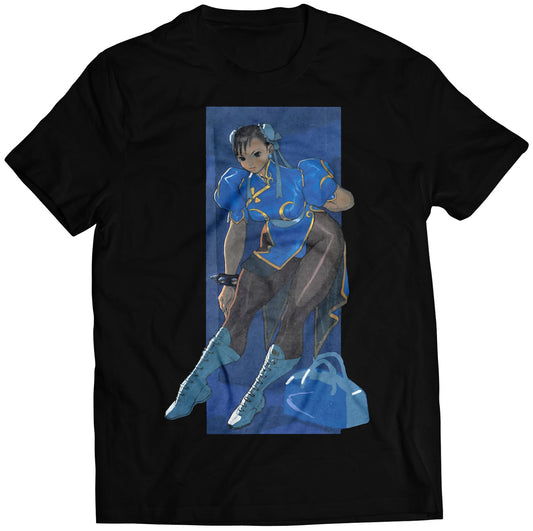 Chun Li With Bag Premium Unisex T-shirt (Vectorized Design)