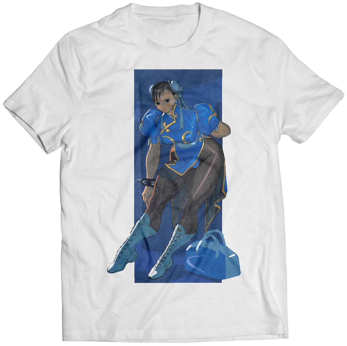 Chun Li With Bag Premium Unisex T-shirt (Vectorized Design)