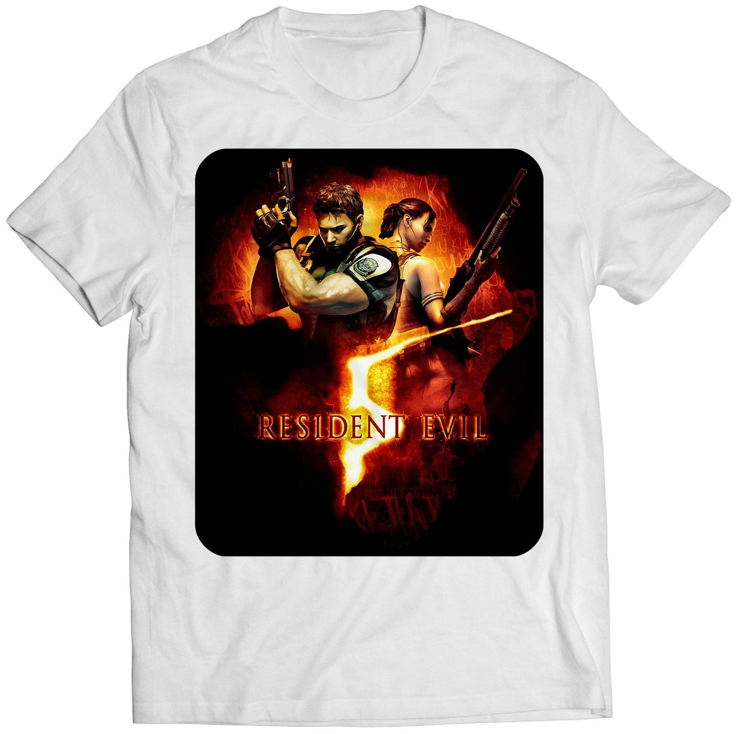 Residence Evil 5 Cover Premium Unisex T-shirt (Vectorized Design)