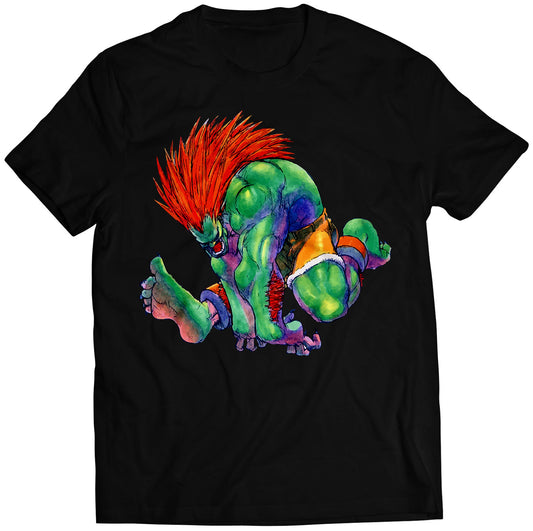 Jimmy Blanka Super Street Fighting 2 Turbo Premium Unisex T-shirt (Vectorized Design)