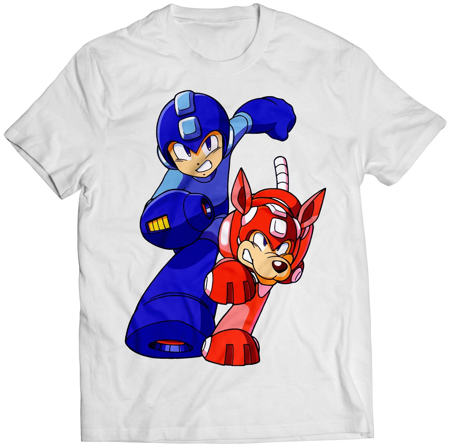 Rockman III Mega Boy With Rush Premium Unisex T-shirt (Vectorized Design)
