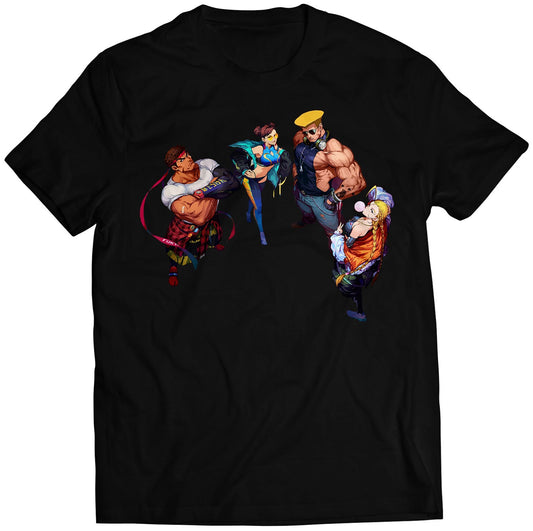 Ryu Chun Li Guile Cammy Musical Fighter Premium Unisex T-shirt (Vectorized Design)