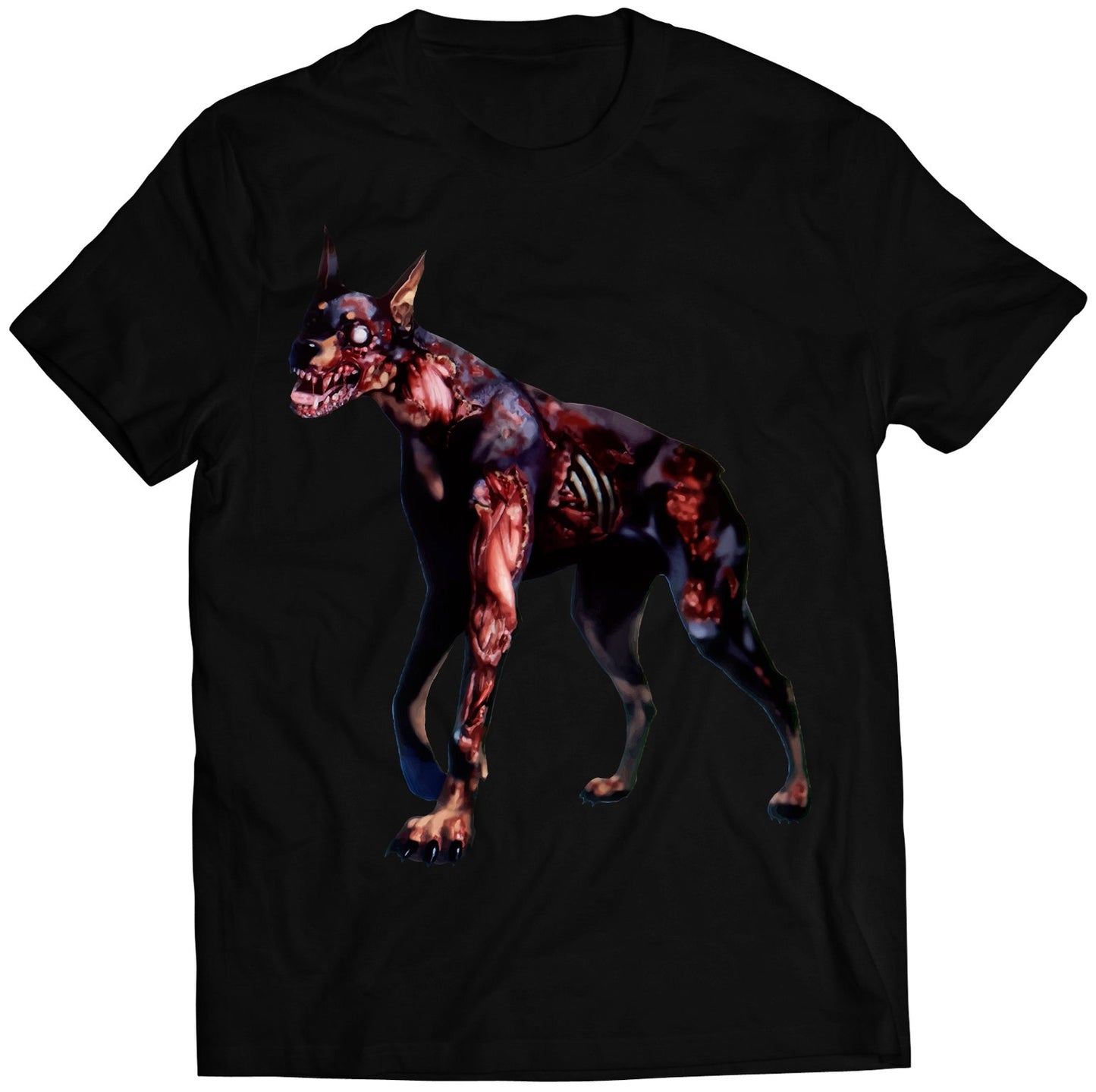 Cerberus Zombie Dog Residence Evil Biohazard Premium Unisex T-shirt (Vectorized Design)