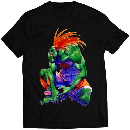 Blanka Jimmy Super Street Fighting 2 Turbo Premium Unisex T-shirt (Vectorized Design)