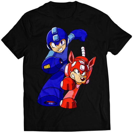 Rockman III Mega Boy With Rush Premium Unisex T-shirt (Vectorized Design)