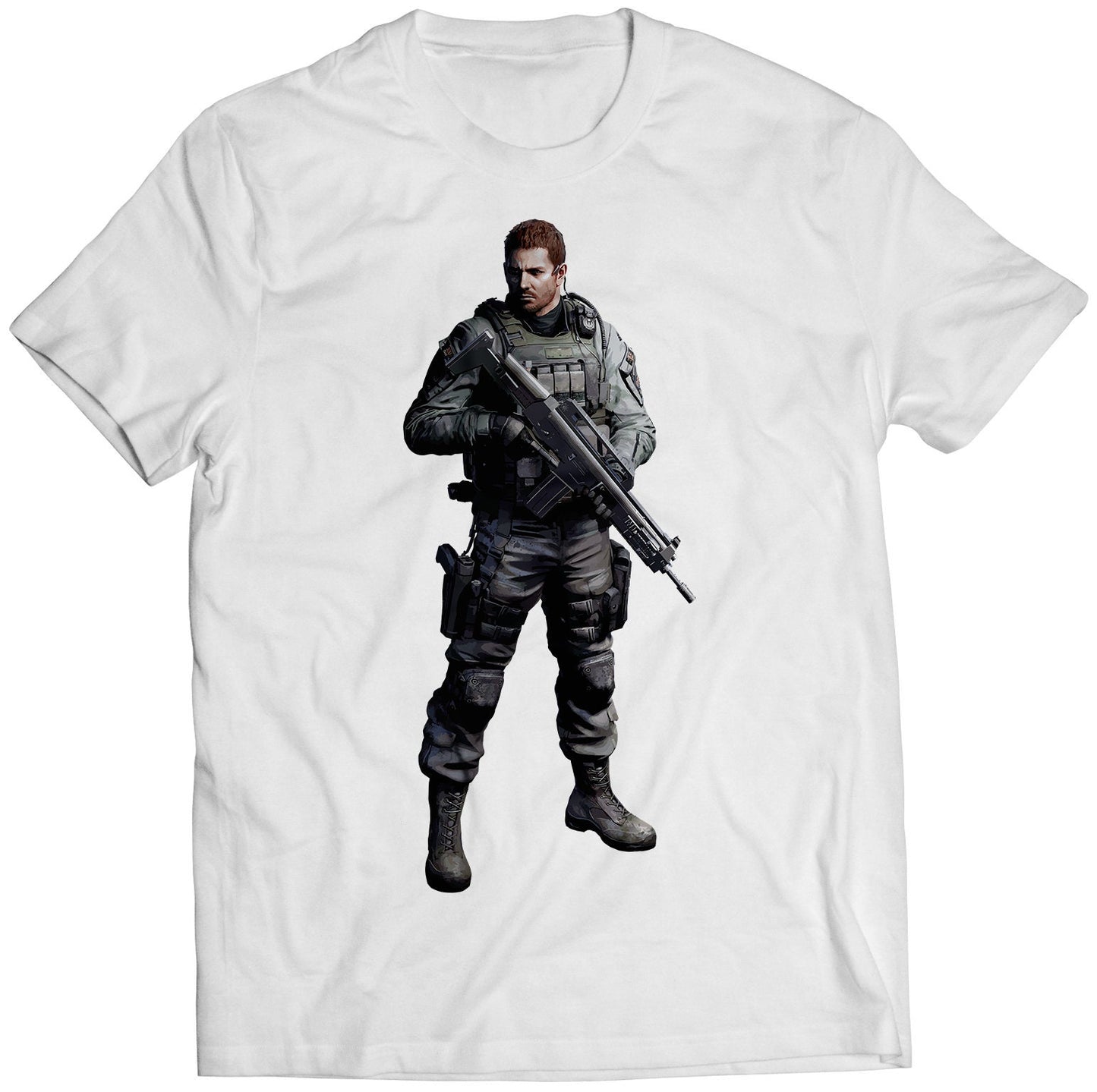 Chris Redfield Biohazard VI Residence Evil 6 Premium Unisex T-shirt (Vectorized Design)