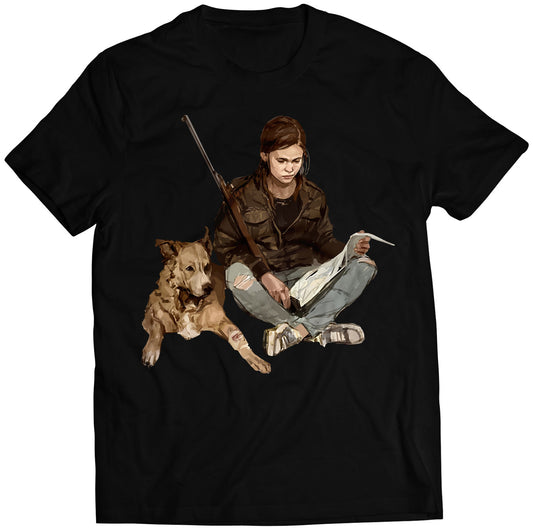 Ellie & Dog TLOU Premium Unisex T-shirt (Vectorized Design)