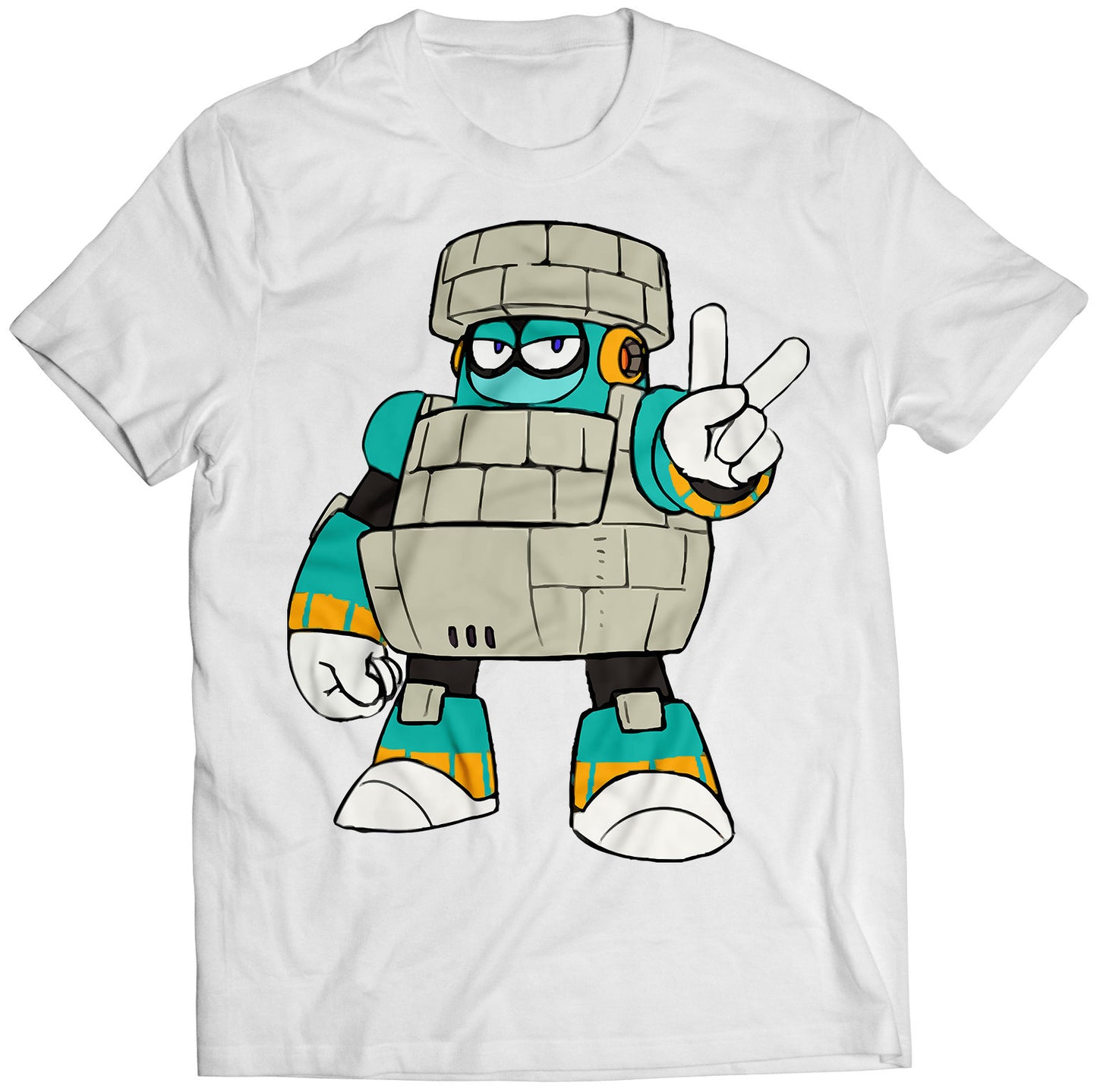 Block Man Concept Rockboy 11 Mega Boy XI Premium Unisex T-shirt (Vectorized Design)