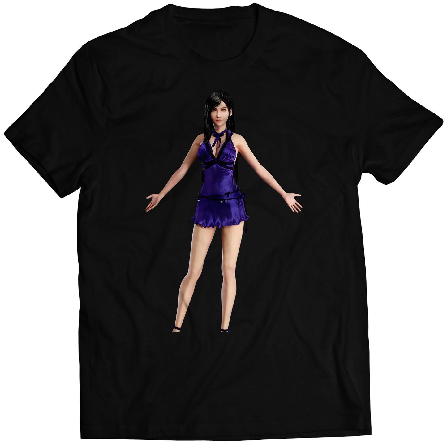 Tifa Lockhart In Refined Dress FF7 VII Remake Premium Unisex T-shirt (Vectorized Design)