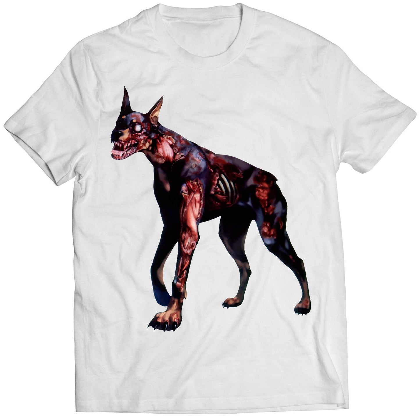 Cerberus Zombie Dog Residence Evil Biohazard Premium Unisex T-shirt (Vectorized Design)