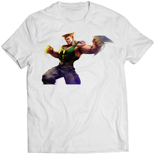 Guile V1 Duel Fighter Premium Unisex T-shirt (Vectorized Design)