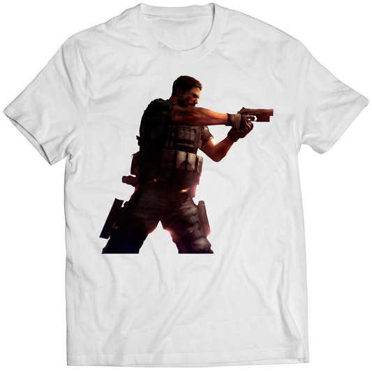 Chris Pointing Gun RE6 Premium Unisex T-shirt (Vectorized Design)