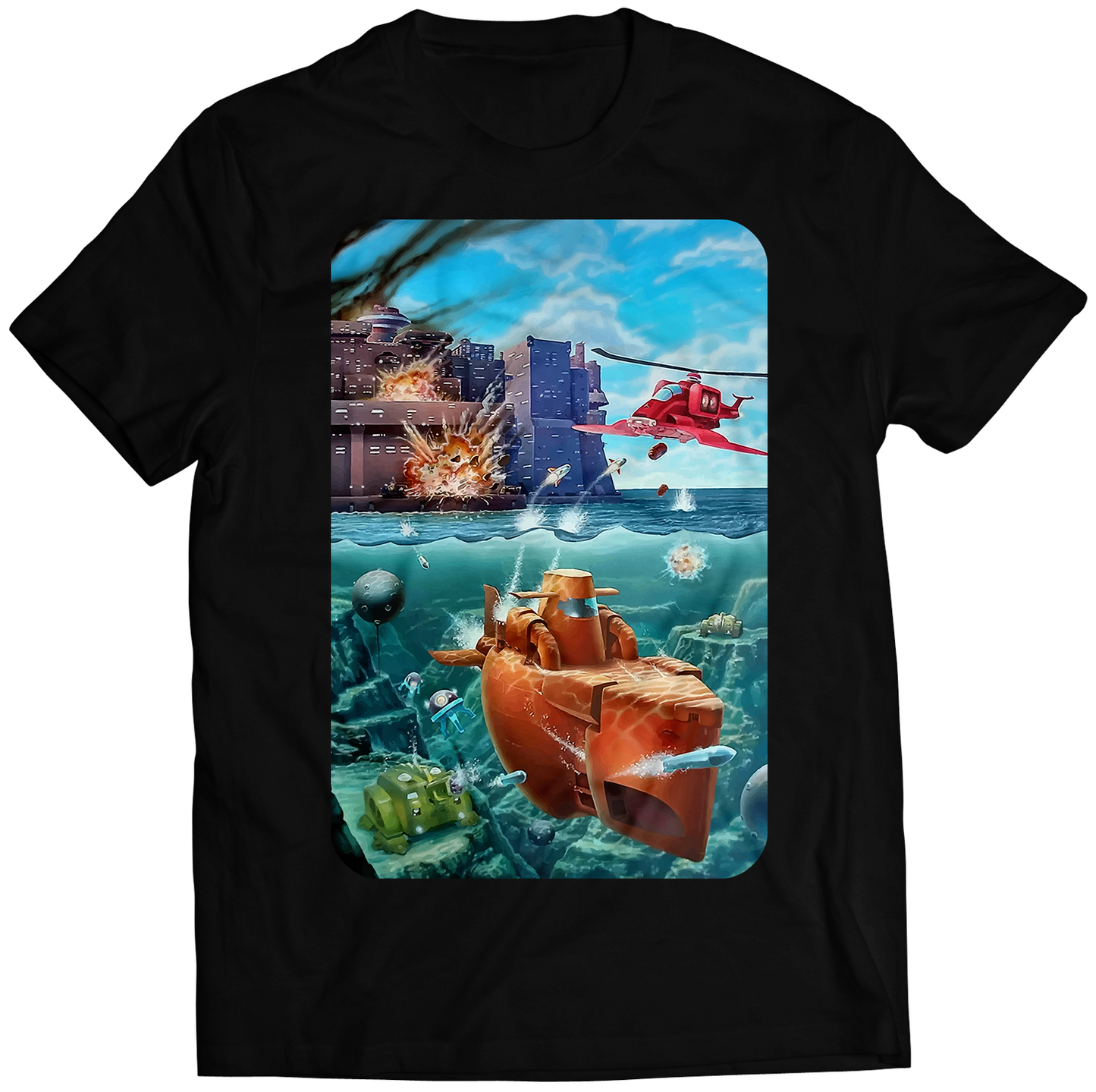 In Water Hunt Premium Unisex T-shirt (Vectorized Design)