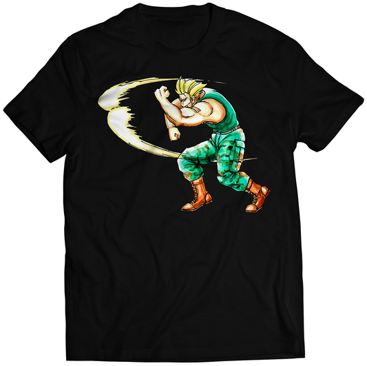 Guile Sonicboom Rare Original SFII World Warrior Premium Unisex T-shirt (Vectorized Design)