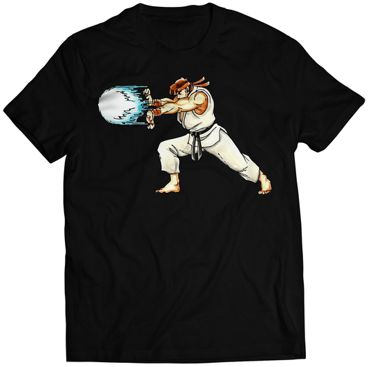 Ryu Hadoken Rare Original SFII World Warrior Premium Unisex T-shirt (Vectorized Design)