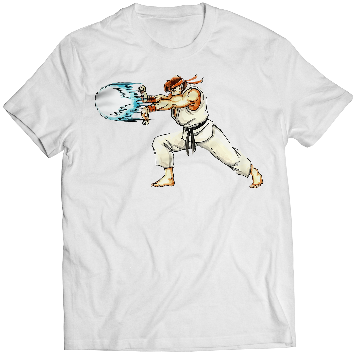 Ryu Hadoken Rare Original SFII World Warrior Premium Unisex T-shirt (Vectorized Design)