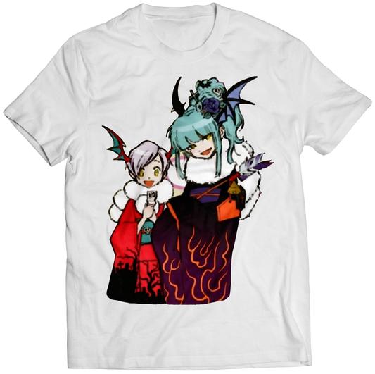 Cozy Morrigan & Lilith Darkstalkers Premium Unisex T-shirt (Vectorized Design)