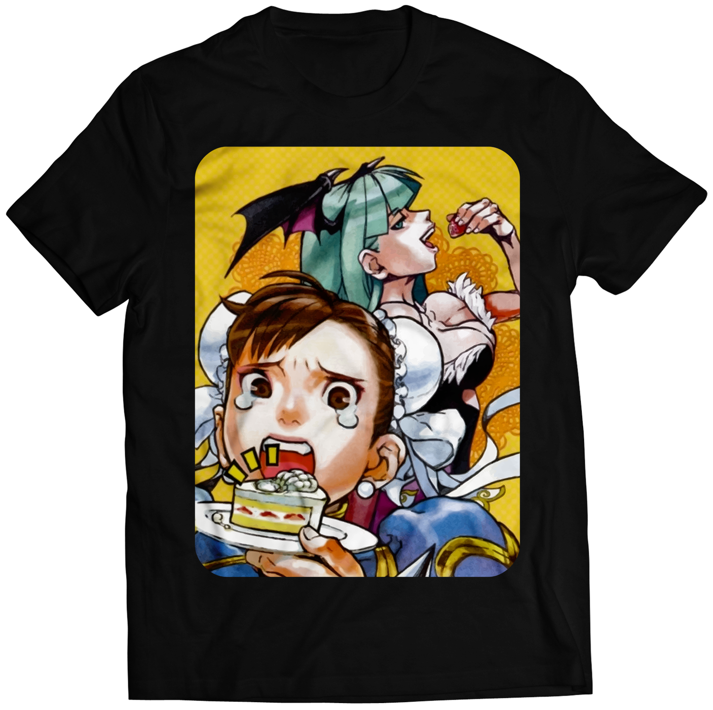 Chun X Morrigan Darkstalkers Premium Unisex T-shirt (Vectorized Design)