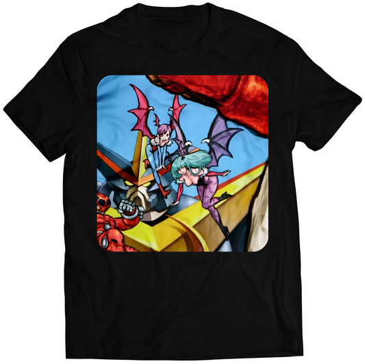 Lilith X Morrigina Cover Darkstalkers Premium Unisex T-shirt (Vectorized Design)