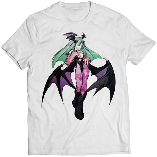 Handheld Morrigan Darkstalkers Premium Unisex T-shirt (Vectorized Design)