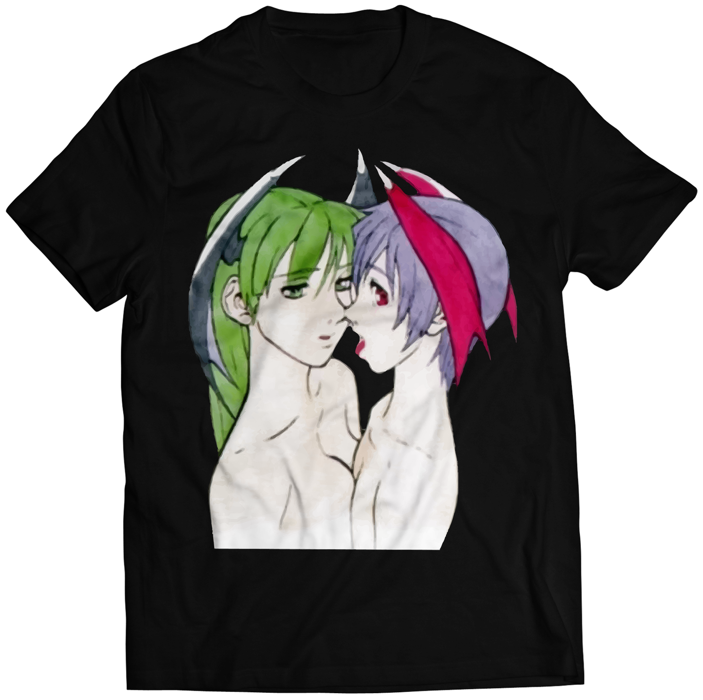 Lilith Tongue Rare Portrait Darkstalkers Premium Unisex T-shirt (Vectorized Design)