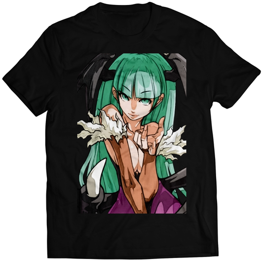 Morrigan V3 Rare Portrait Darkstalkers Premium Unisex T-shirt (Vectorized Design)