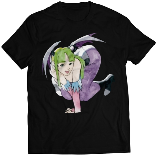 Morrigan V5 Rare Portrait Darkstalkers Premium Unisex T-shirt (Vectorized Design)