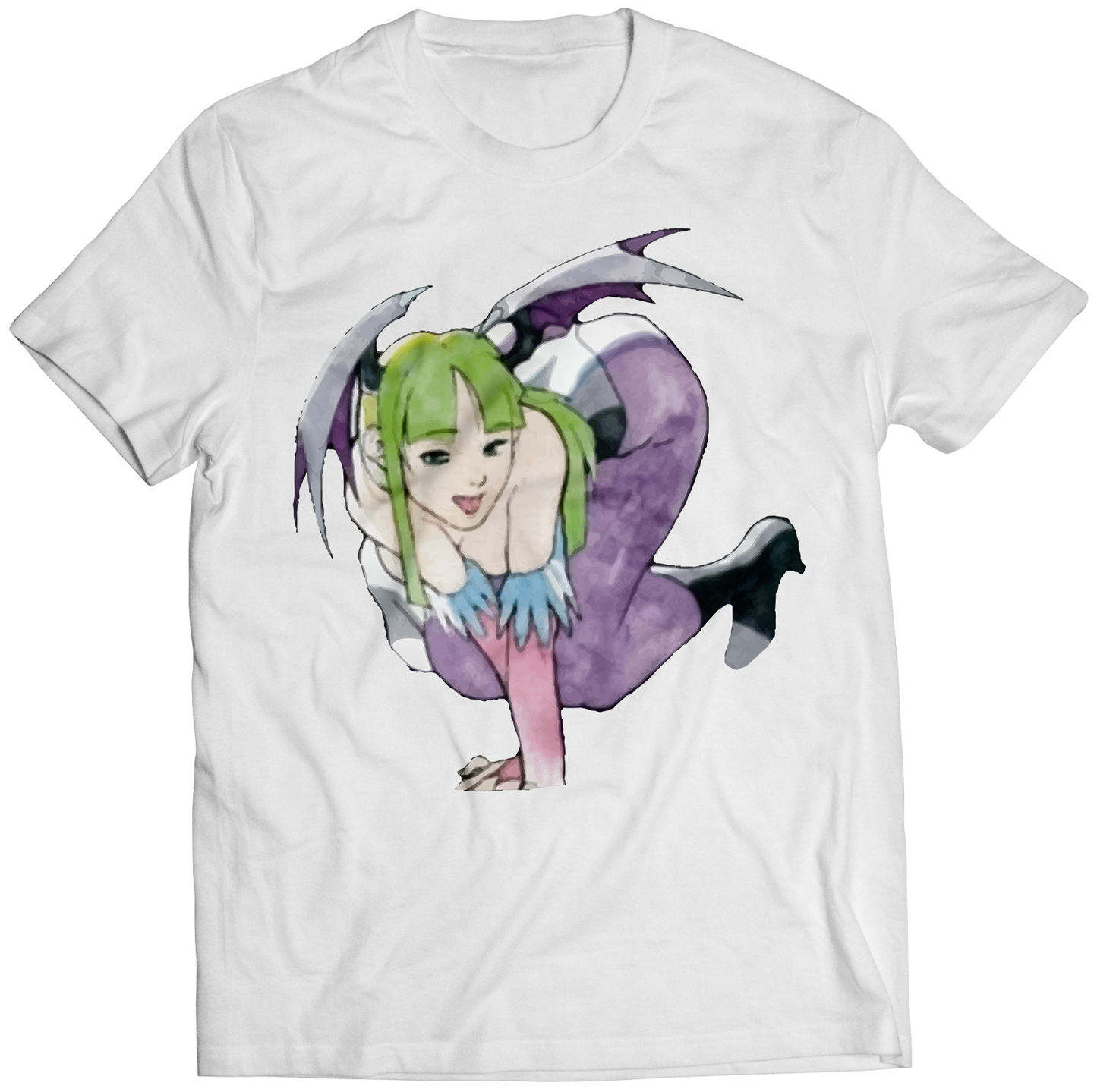 Morrigan V5 Rare Portrait Darkstalkers Premium Unisex T-shirt (Vectorized Design)