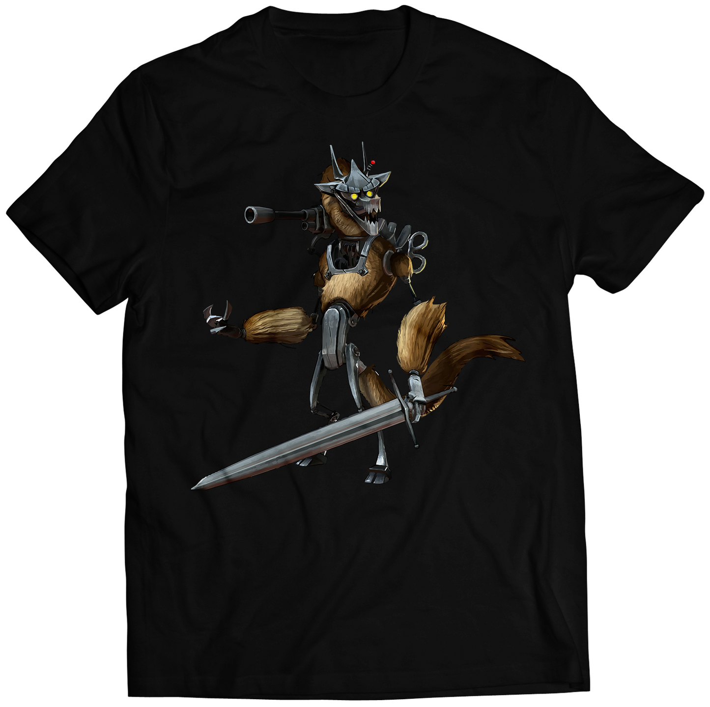 Wolf Mech Guard Silly Coop Premium Unisex T-shirt (Vectorized Design)