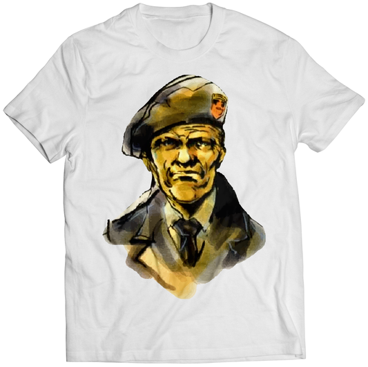 Colonel Roy Campbell MGS Portrait Premium Unisex T-shirt (Vectorized Design)