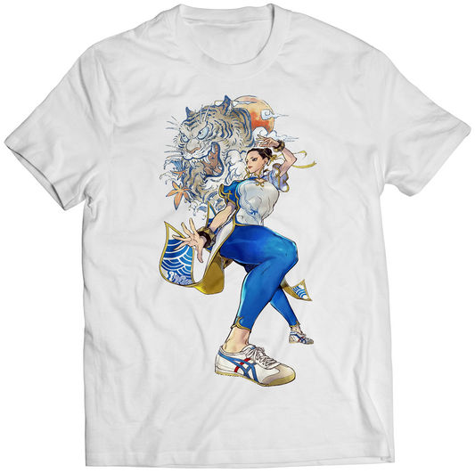Chun With Tiger Premium Unisex T-shirt (Vectorized Design)