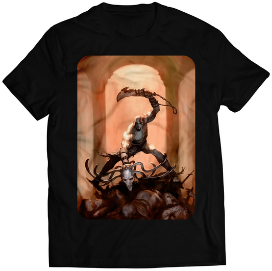 Kratos With Medusa Head GOW2 Premium Unisex T-shirt (Vectorized Design)